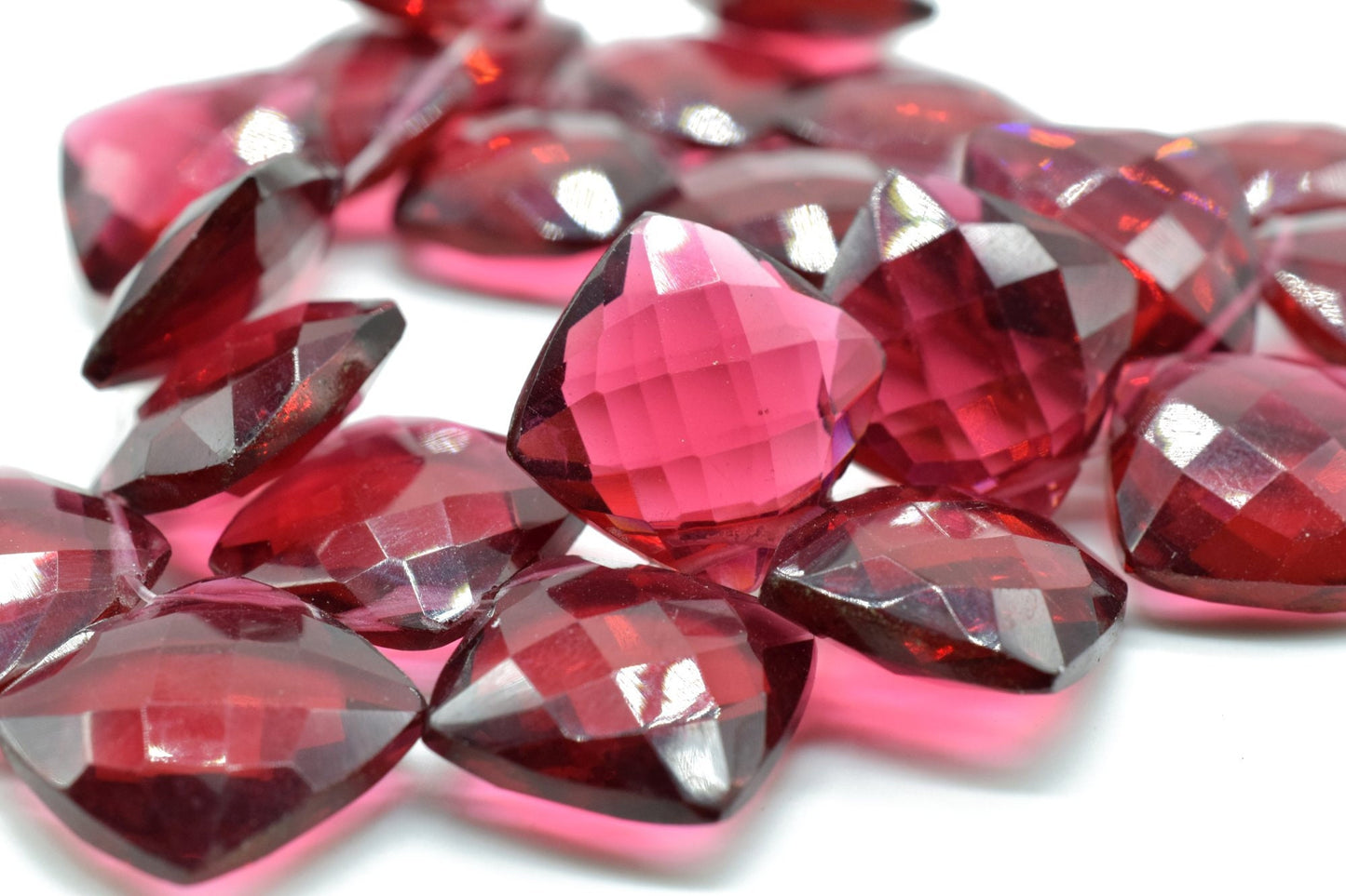 Pink Tourmaline Faceted Cushion Briolettes,Pink Tourmaline Square briolettes,Tourmaline Drill briolettes,Pink Tourmaline 14mm briolettes,