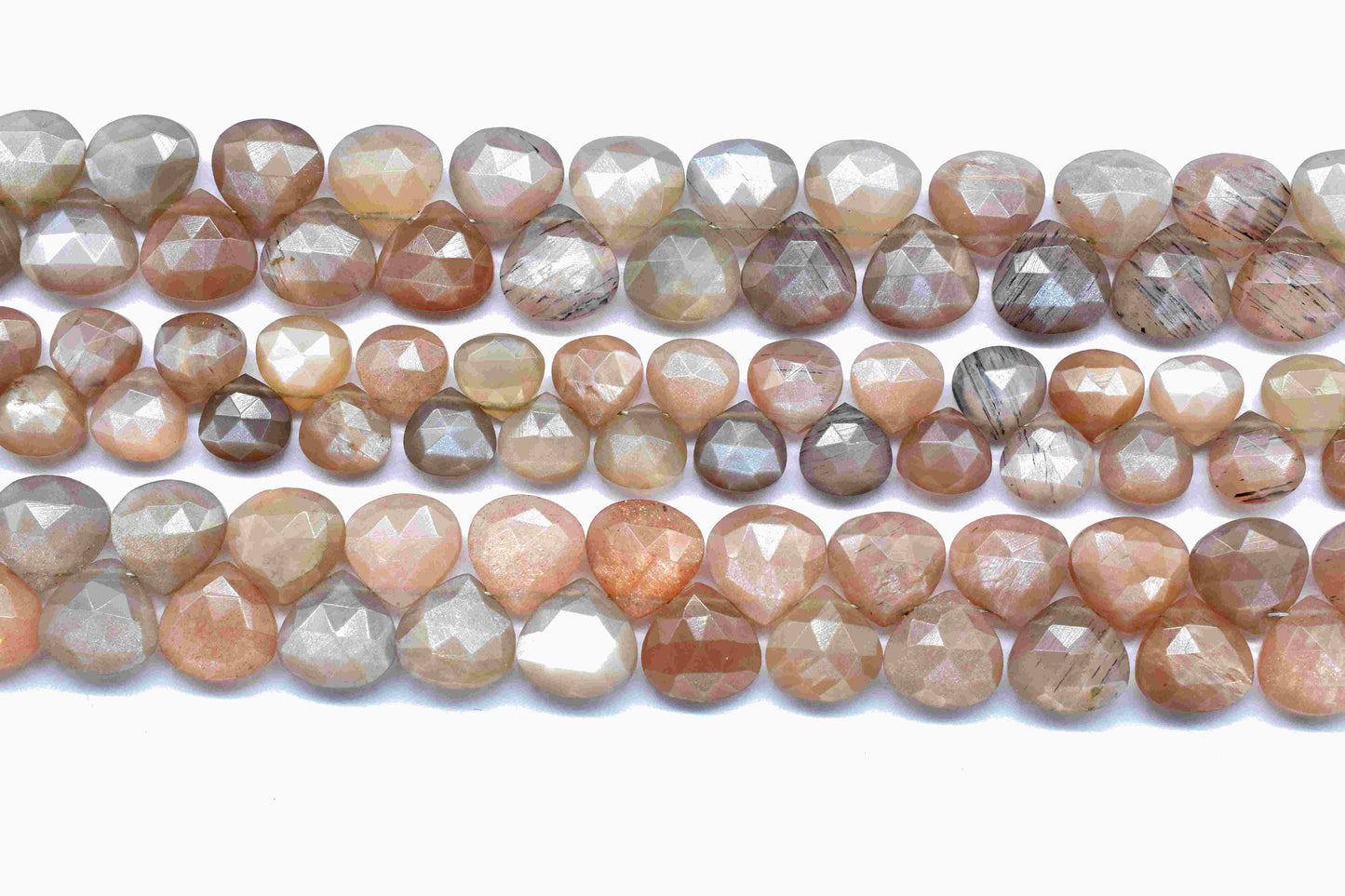 Natural Chocolate moonstone Faceted Heart Shape Beads,10mm Moonstone Beads,Chocolate Moonstone briolette,Gemstone Faceted Heart Shape Beads