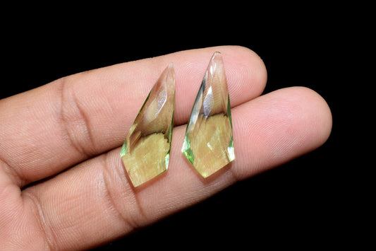 Green Amethyst Quartz Pear Shape Faceted Brioletts,Amazing Item at Low Price,12x27mm Pear ,Quartz Pear,Green Quartz Teardrop,jewelry beads