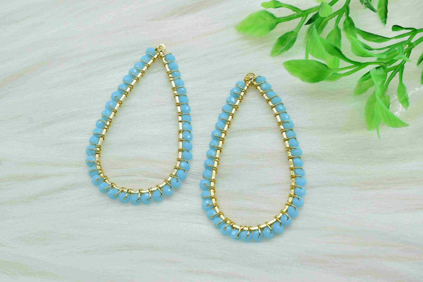 Turquoise Quartz Beaded Earring,Dangle Earring Components,Handmade Earring,Gemstone Components,Findings Earring Components,Connector Jewelry