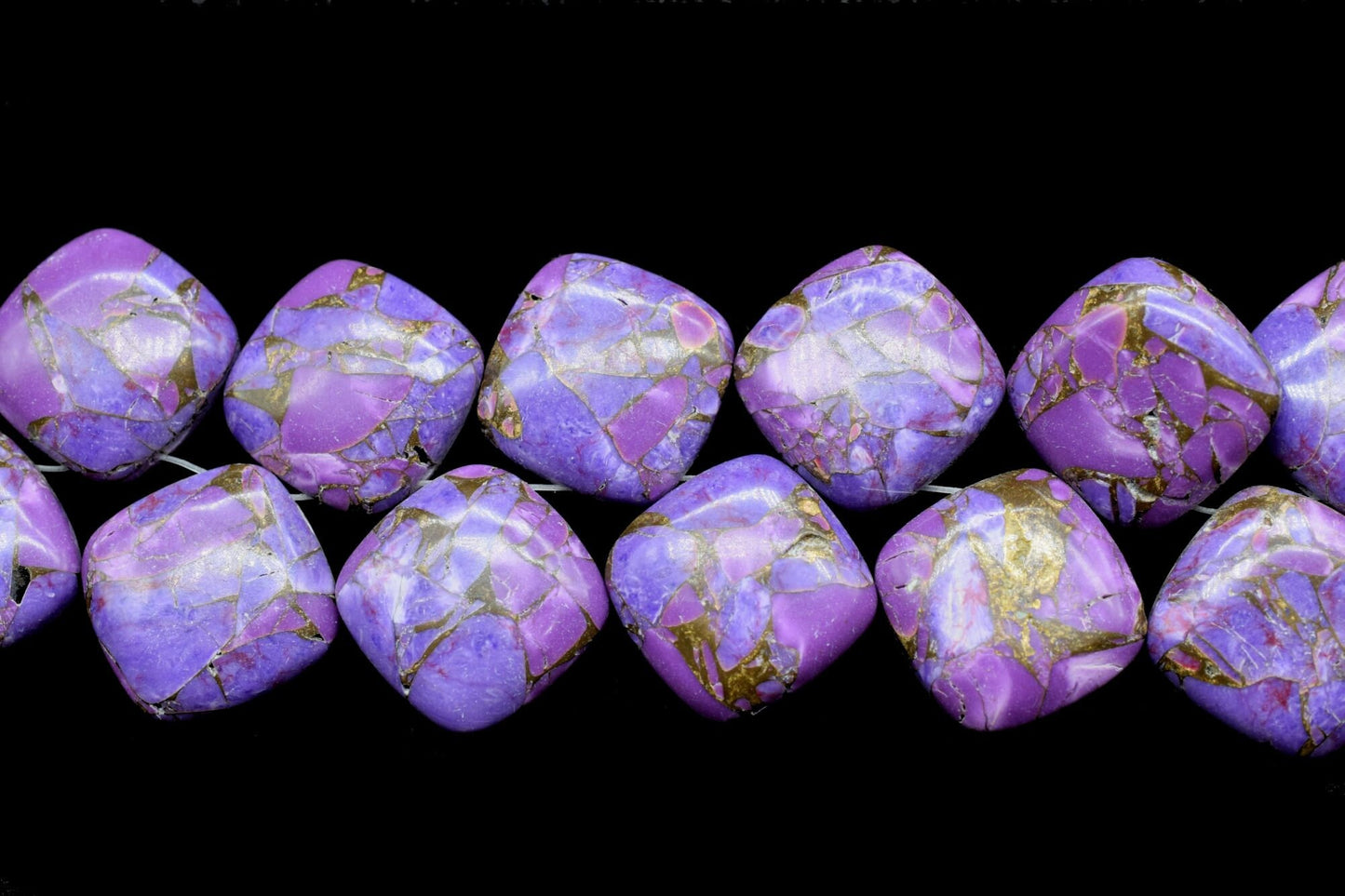 Purple Copper Turquoise 14mm Smooth cushion beads,Calibrated Gemstones Briolette,cushion Shape Briolettes,Side drilled Briolette,Turquoise