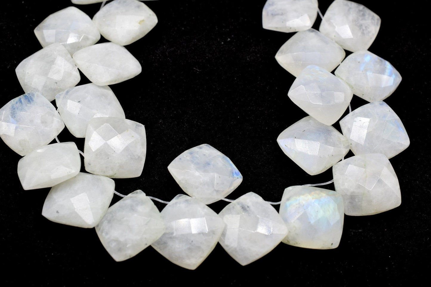 Moonstone Faceted Cushion Briolettes,Moonstone Square briolettes,Moonstone Drilled briolettes,Moonstone 14mm briolettes,MoonstoneTop quality