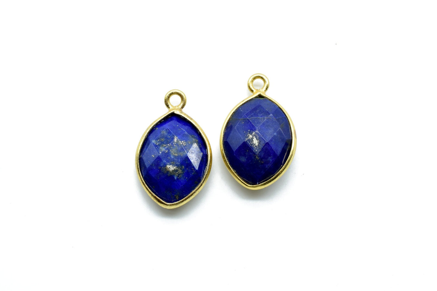 Lapis Lazuli 10x13mm eye shape single bail connectors,Lapis Lazuli pendant,Lapis Lazuli Gold Plated bezel,Hot Lapis Single loop Connector