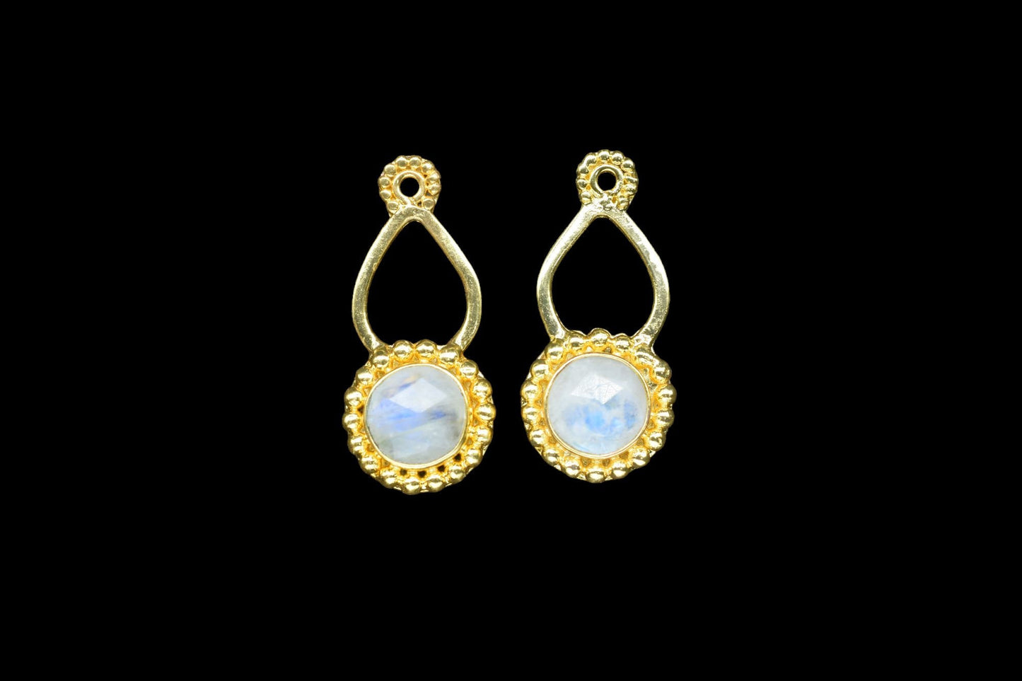 Moonstone Designer Pendant/Jewelry making Stone/Moonstone Pendant Charm/Handmade Jewelry Component/Round Shape Stone/Connector/Gift