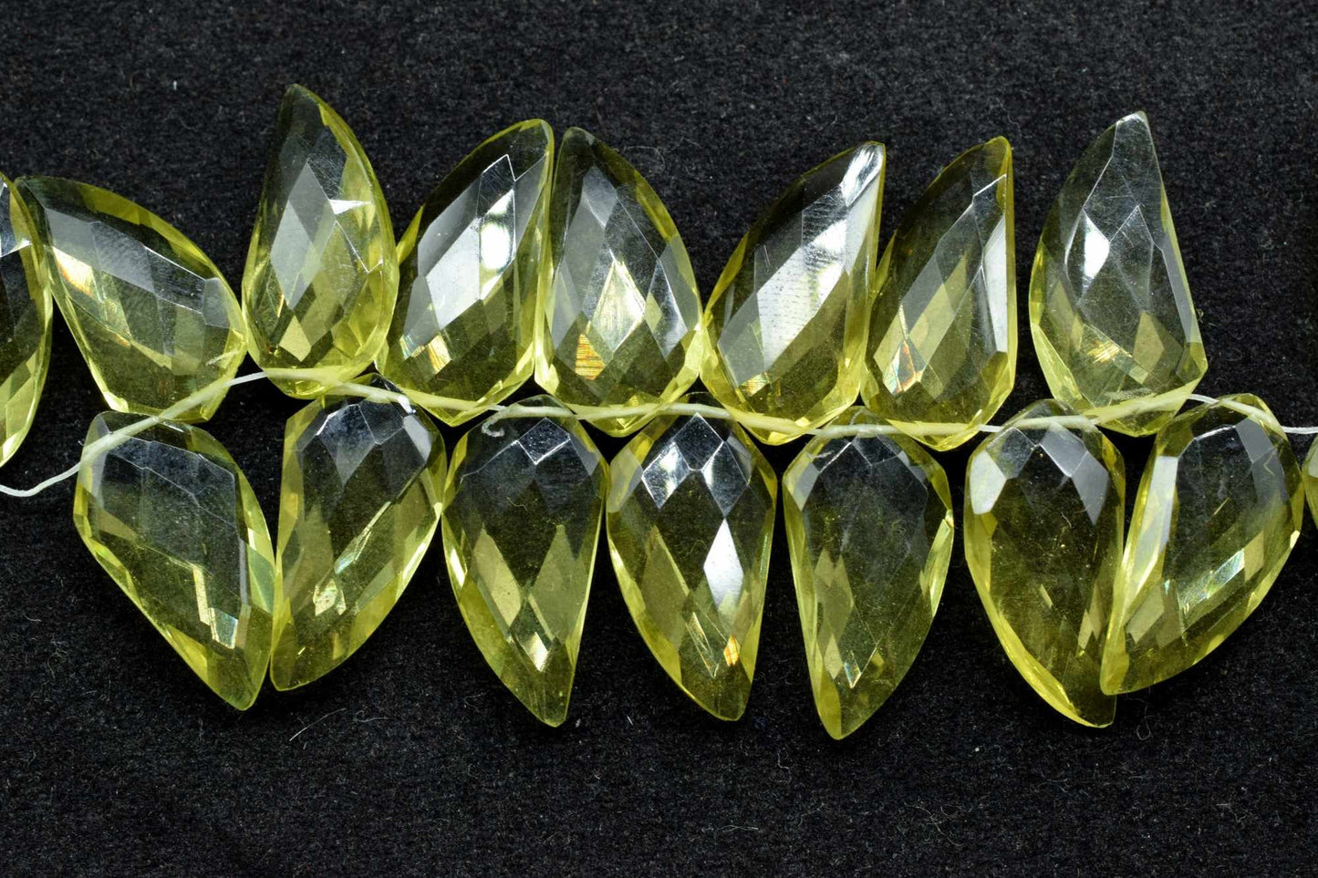 Lemon Quartz 10x20mm Horn shape faceted beads,Lemon Quartz Fancy Cut Shape Beads,Handmade Gemstone Beads,Lemon Faceted bead,Shark Tooth bead