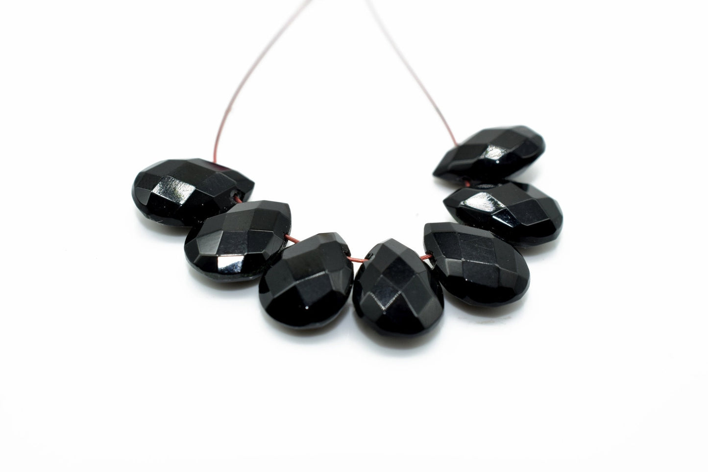 Black onyx faceted teardrop briolettes ,7x10mm Teardrop,Black Onyx Pear Briolettes Supplies,Craft Supplies,Gemstone Micro Briolette Beads