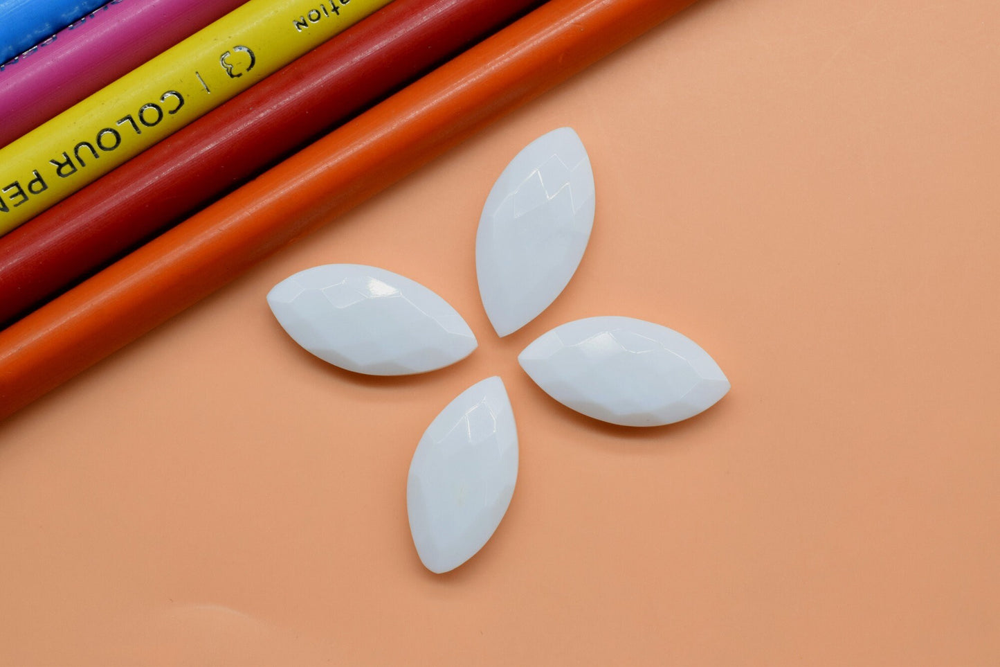 White Agate 10x20mm marquise shape Briolette,Faceted, polished,Handmade Gemstone,For jewellery making,wire wrapping,gemstone jewelry beads