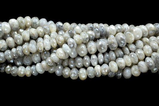 Gray Silverite Gemstone Roundlle Beads 7x7.5 mm Gray Silverite faceted rondelle full 6 inch strand beads,Silverite Gemstone Jewellery Making