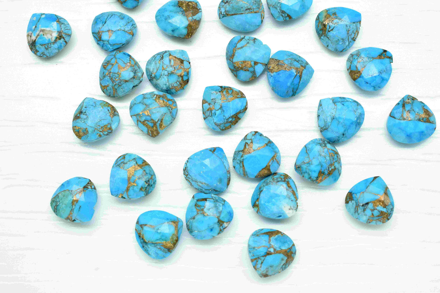 Natural Copper Turquoise 10mm Faceted Heart Shape Briolette,Turquoise Heart Shape Briolette,Copper Turquoise Jewelry,Jewelry Making supplies