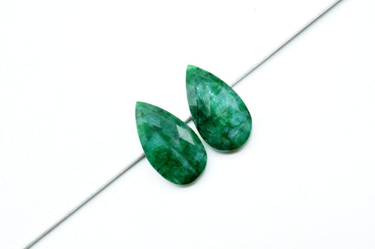 Emerald Faceted 10x18mm pear shape Briolettes,Emerald Jewelry Making,Emerald pear shape Beads,Emerald Faceted Beads,Emerald Teardrop
