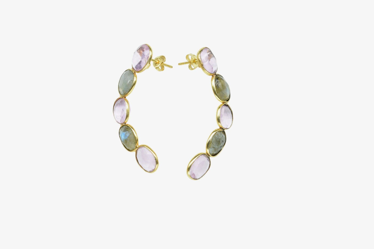 Pink Amethyst Earring/Bridal Jewelry/Handmade Earring/Gemstone Earring/Gold Plated Earring/Labradorite Earring/Labradorite Jewelry/Gift