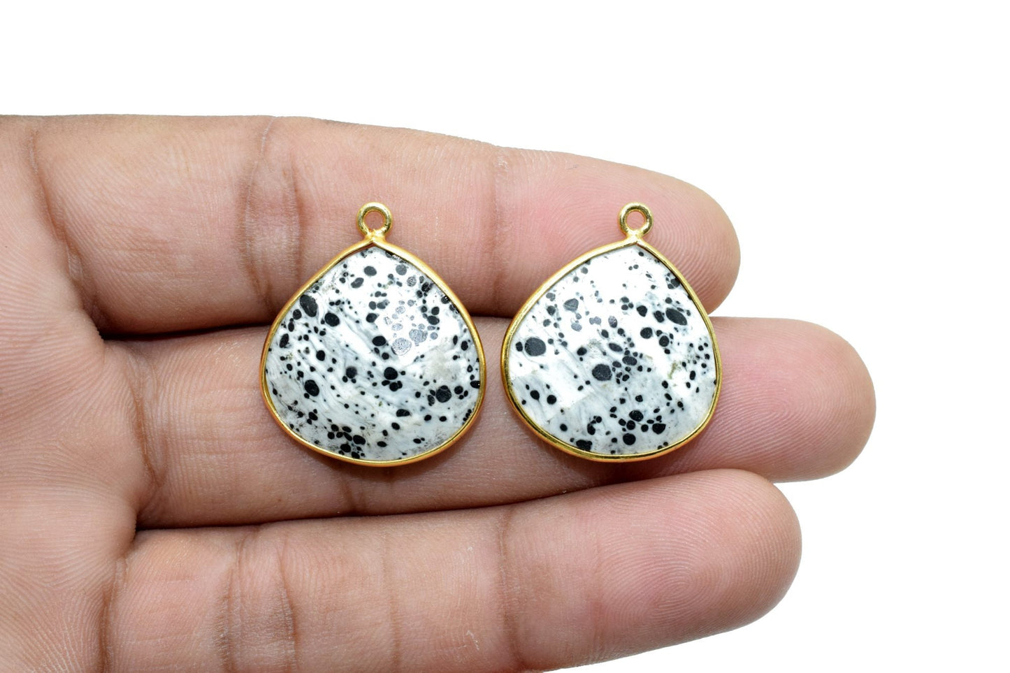 Dendrite Opal 20mm Heart Shape Charm,Dendrite Opal Faceted Heart Shape Connector,Bezel Heart Shape Connector,Single Flat Bail links, charms