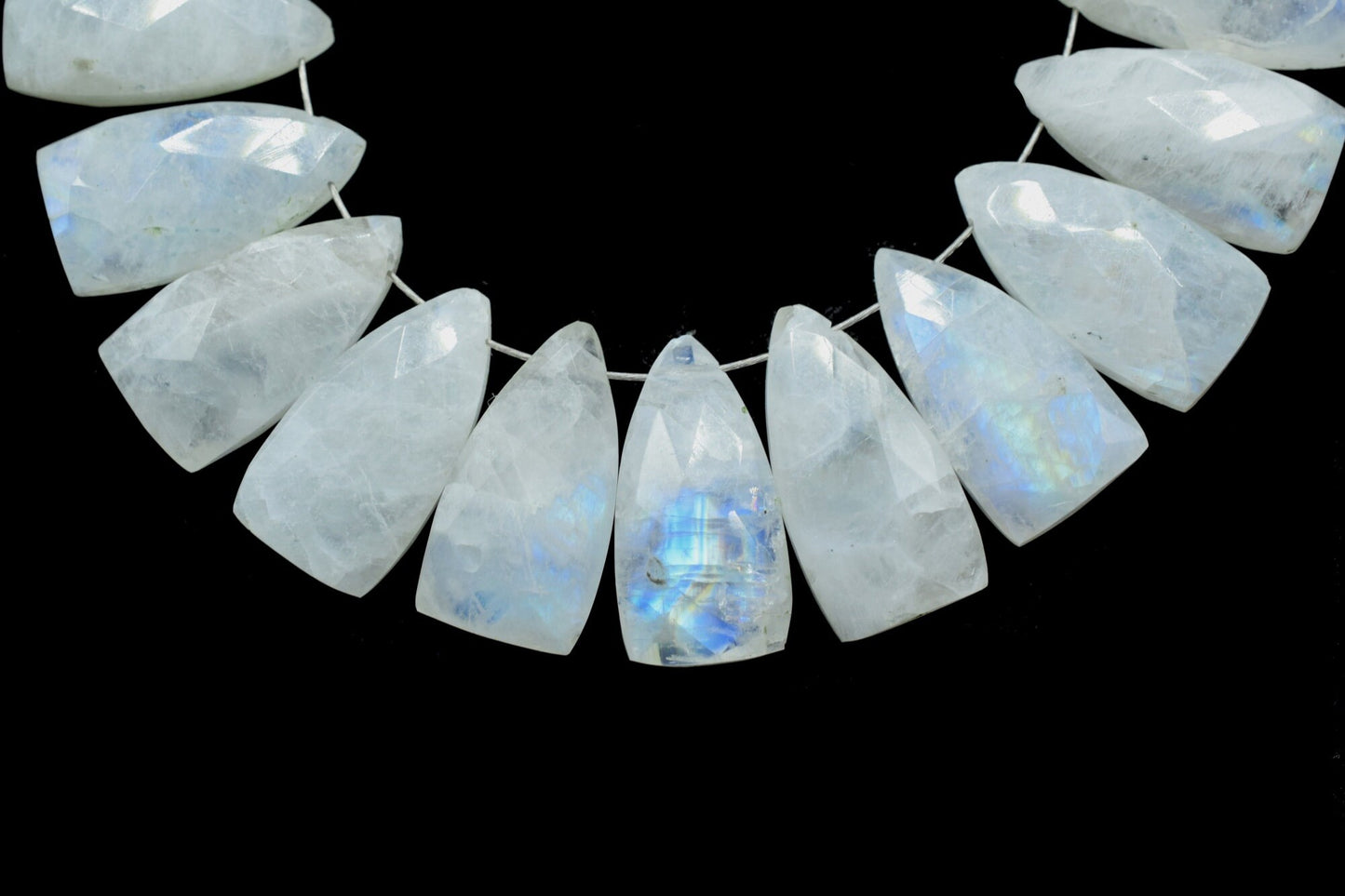 Rainbow Moonstone long Triangle beads,8x16mmTrillion Faceted Beads, pyramid shape beads,Fancy shape Briolettes,moonstone jewelry beads