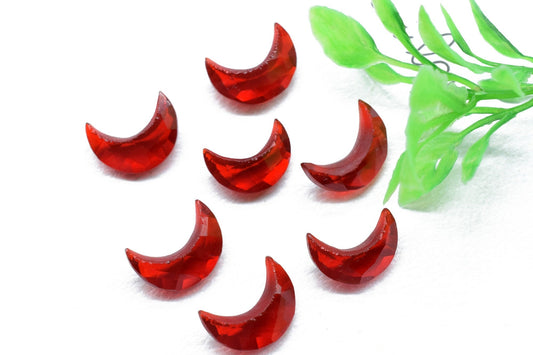 Garnet Moon Briolettes,Hand Carved Moon Briolettes,Garnet Carved Moon,Gemstone Carved Moon,Garnet 15mm Half Moon Shape Beads,Garnet stones