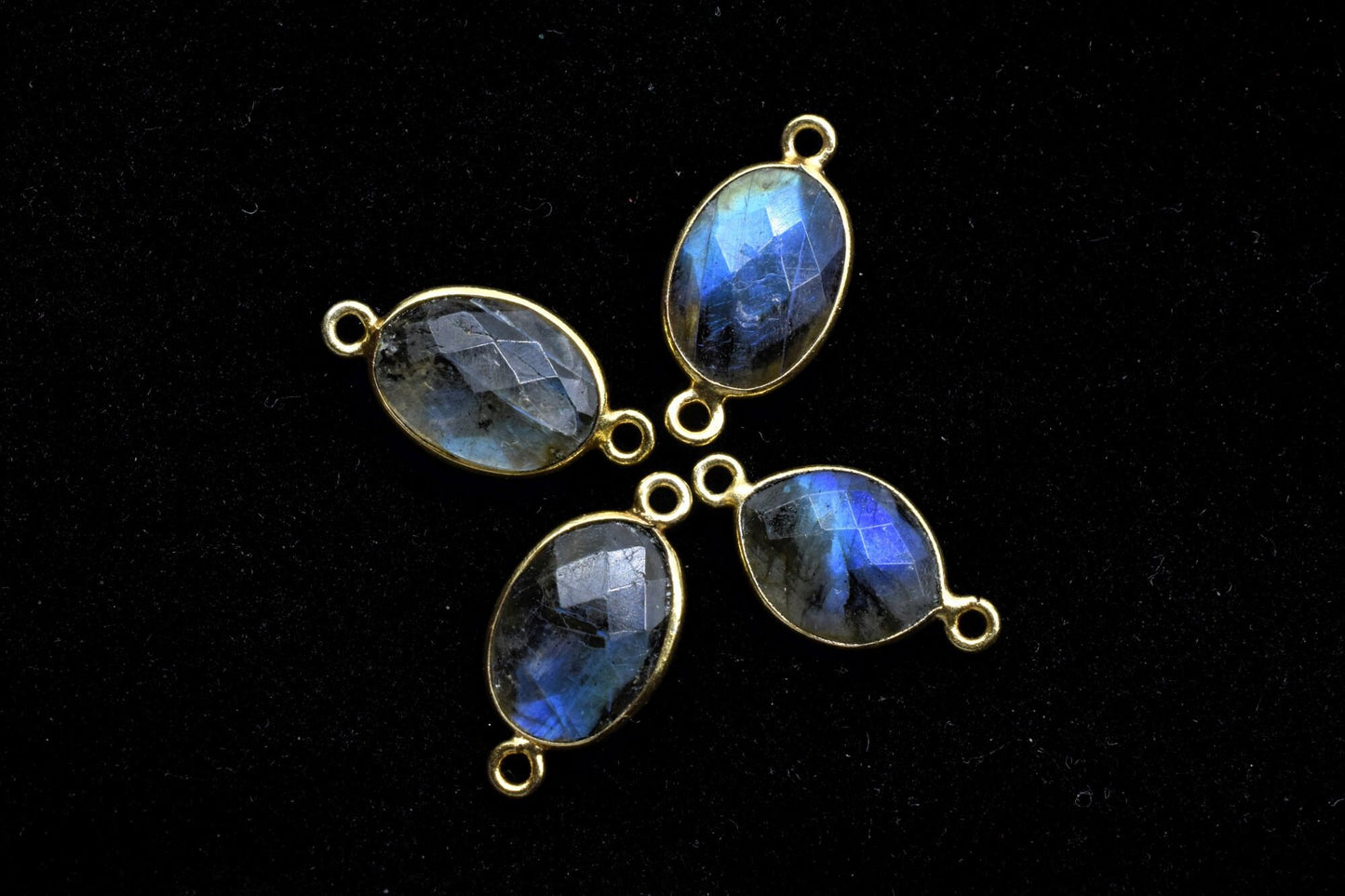 Labradorite 10x14mm Oval Double bail connectors,Labradorite Gold pendant,Labradorite Gold Plated bezel,jewelry making charms crafts,jewelry