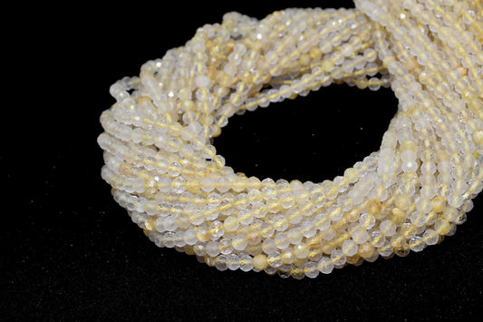 Golden Rutilated Quartz beads,3mm quartz beads,golden beads,Tiny rutile beads,Faceted Rondelle Beads,jewelry making beads,micro faceted