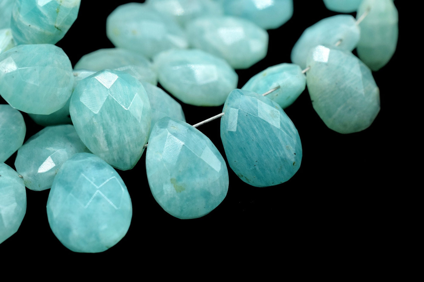 Natural Amazonite Faceted 8x12mm Pear Shape Beads,Amazonite Pear Shape Bead,Green Mint Gemstone Beads,Amazonite Teardrop,Calibrated