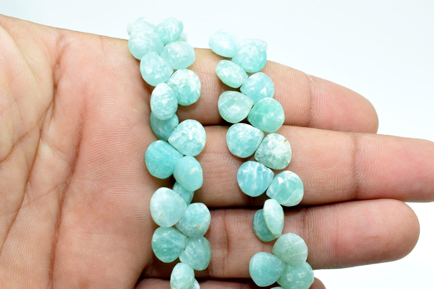 Amazonite Heart Shape Faceted Briolette,10mm Amazonite Heart Shape,8''heart shape strand,amazonite beads,jewelry making beads,mint gemstone