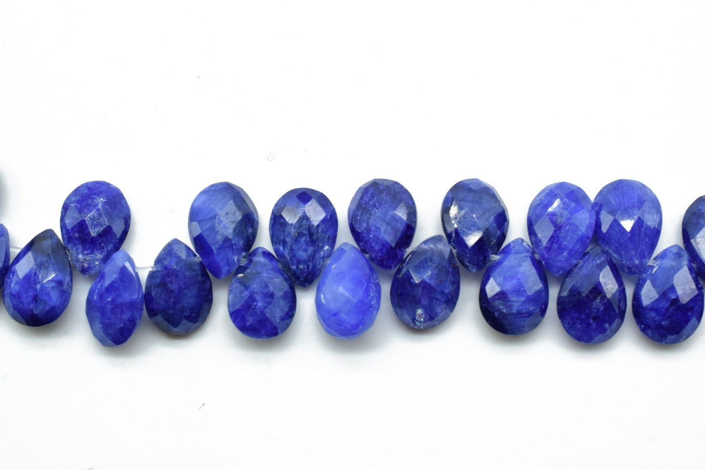Blue Sapphire Teardrop 7x10mm Briolettes,Sapphire drilled Briolette,Super Finest Quality briolette,Natural Sapphire briolettes,Sapphire bead