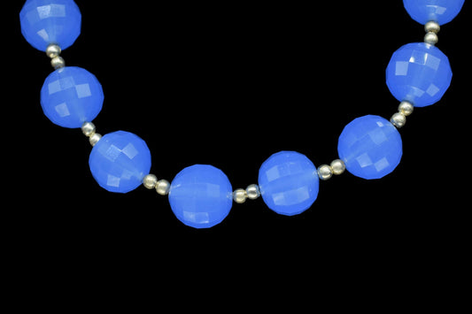 BLUE chalcedony 10mm Faceted Round balls,gemstone,Faceted round,,Natural Chalcedony Semi Precious Bead,round balls beads,handmade balls bead