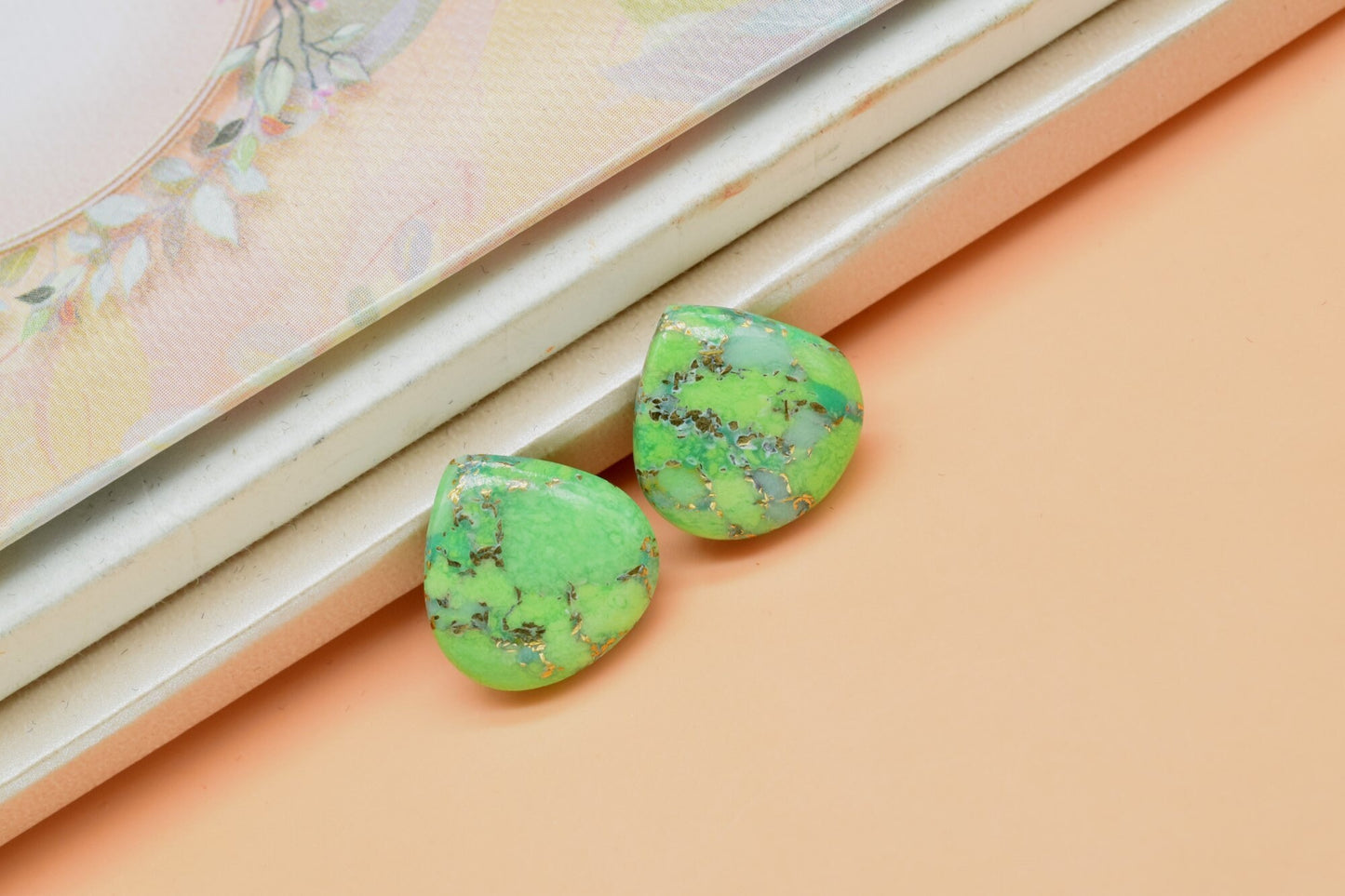 Green Copper Turquoise 14mm Heart Shape Briolettes Gemstones-Wholesale Green Copper Turquoise Heart Shaped Stones For Jewelry Making