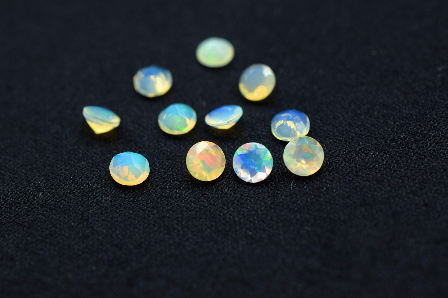 Natural Ethiopian Welo Opal Gemstone,Ethiopian Opal 5mm Round cut Gemstone,Multi Welo Fire Opal cut Stone,Fire Opal Cut Gemstone For Jewelry