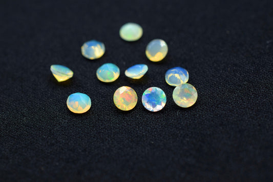 Natural Ethiopian Welo Opal Gemstone,Ethiopian Opal 5mm Round cut Gemstone,Multi Welo Fire Opal cut Stone,Fire Opal Cut Gemstone For Jewelry