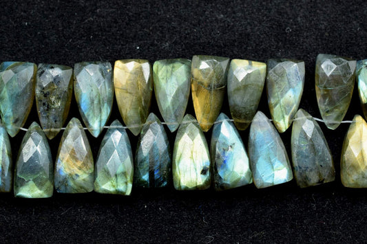 Labradorite 8x16mm Pyramid Shape Briolettes,Labradorite Faceted Briolette,8x16mm Triangle Faceted beads,Flashing Fire Briolette,