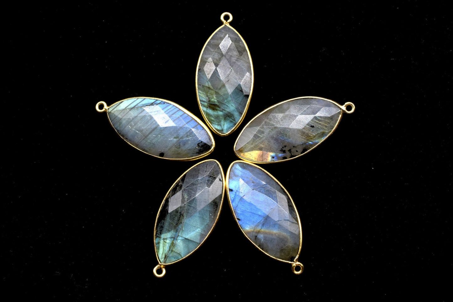 Labradorite 15x30mm marquise shape Single bail charms,Labradorite marquise Connector Pendant,Bezel Link Single Bail Connectors,Labradorite