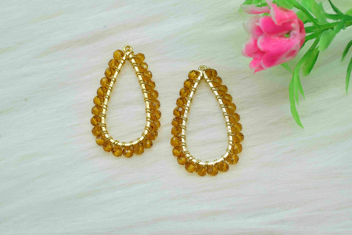 Aqua chalcedony Gemstone Earrings Components,-Handmade Earrings,Dangle Earring Components -Findings Earring Components- Connector Jewelry,