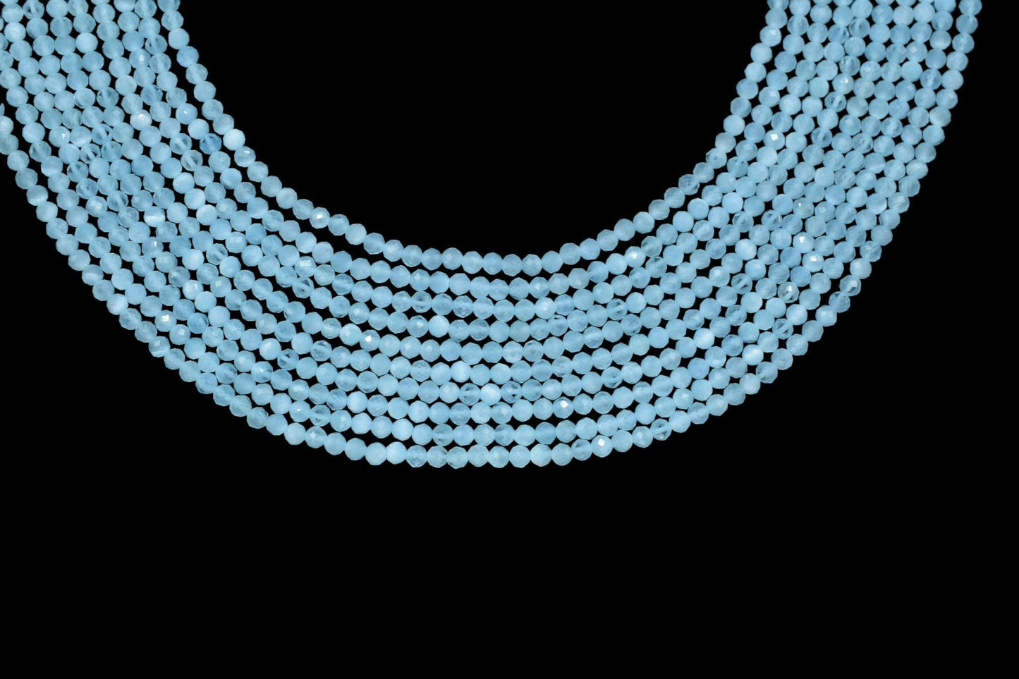 Aquamarine AAA Faceted beads/Loose Gemstone Beads/Aquamarine Beads Strand For Jewelry Making/3mm-3.5 mm Aquamarine Rondelle Beads/Gift