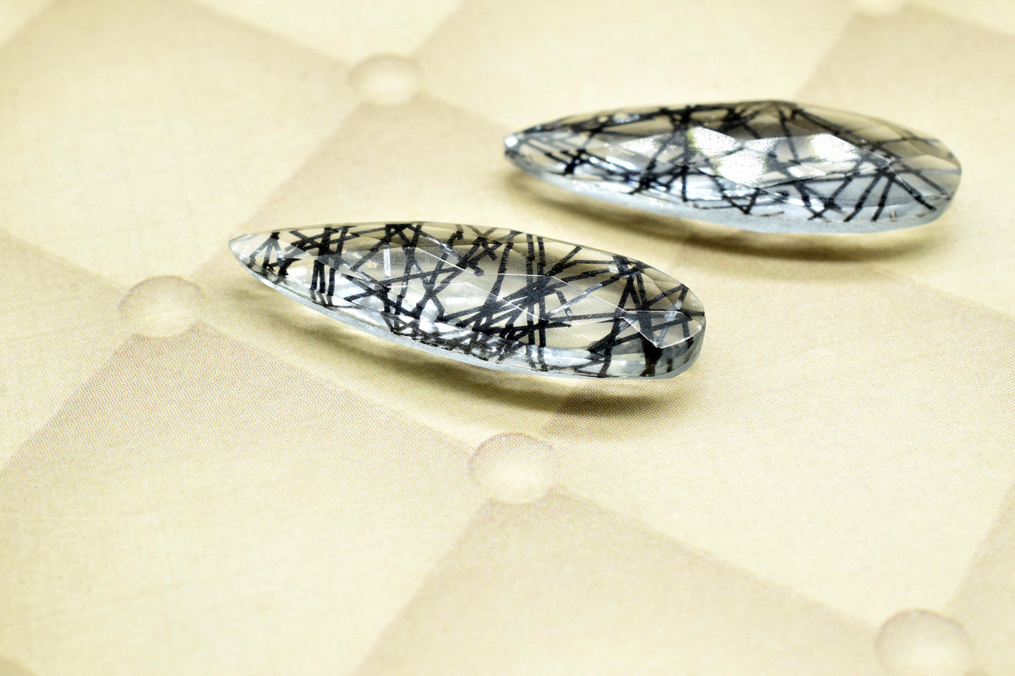 Black Rutile Long drop 10x30mm Briolette, Black Rutile T drilled Briolette ,Tear Drop Briolette ,jewelry supplies , Top Quality Briolette ,