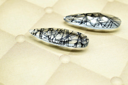 Black Rutile Long drop 10x30mm Briolette, Black Rutile T drilled Briolette ,Tear Drop Briolette ,jewelry supplies , Top Quality Briolette ,