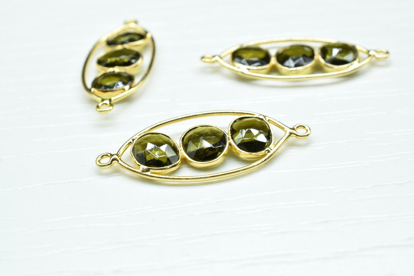 Green Tourmaline Quartz Earring Connector,Tourmaline Gemstone Component,Finding Necklace Connector,Green Tourmaline Dangle Earring Component