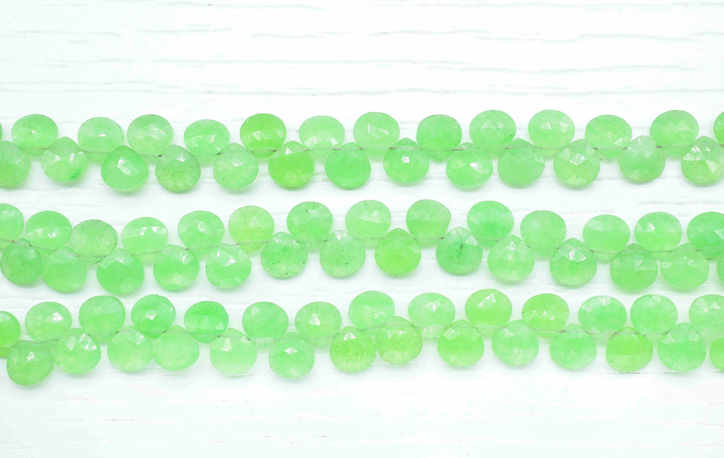 Prehnite Faceted 6mm To 7mm Heart Shape Briolettes,Prehnite Heart jewelry Making Supplies,Prehnite strand,Green Gemstone Heart Beads,Gift