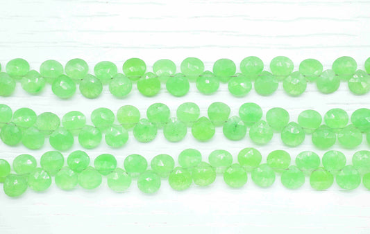 Prehnite Faceted 6mm To 7mm Heart Shape Briolettes,Prehnite Heart jewelry Making Supplies,Prehnite strand,Green Gemstone Heart Beads,Gift