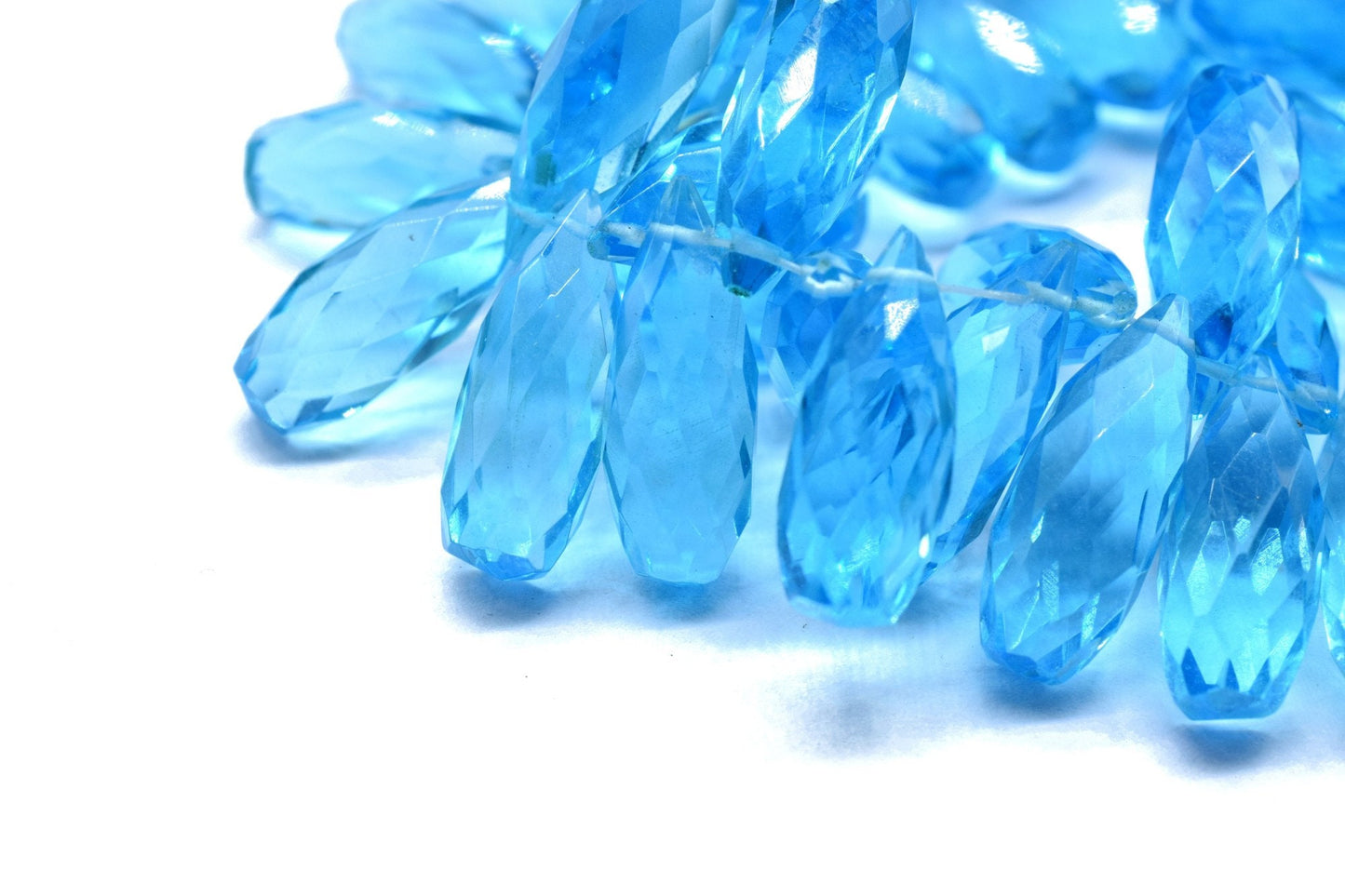 Sky Blue Topaz Faceted Drilled Teardrop Briolette,Loose Gemstones,6x16mm Briolettes For Jewellery Making,Sky Topaz Briolettes,Large Teardrop