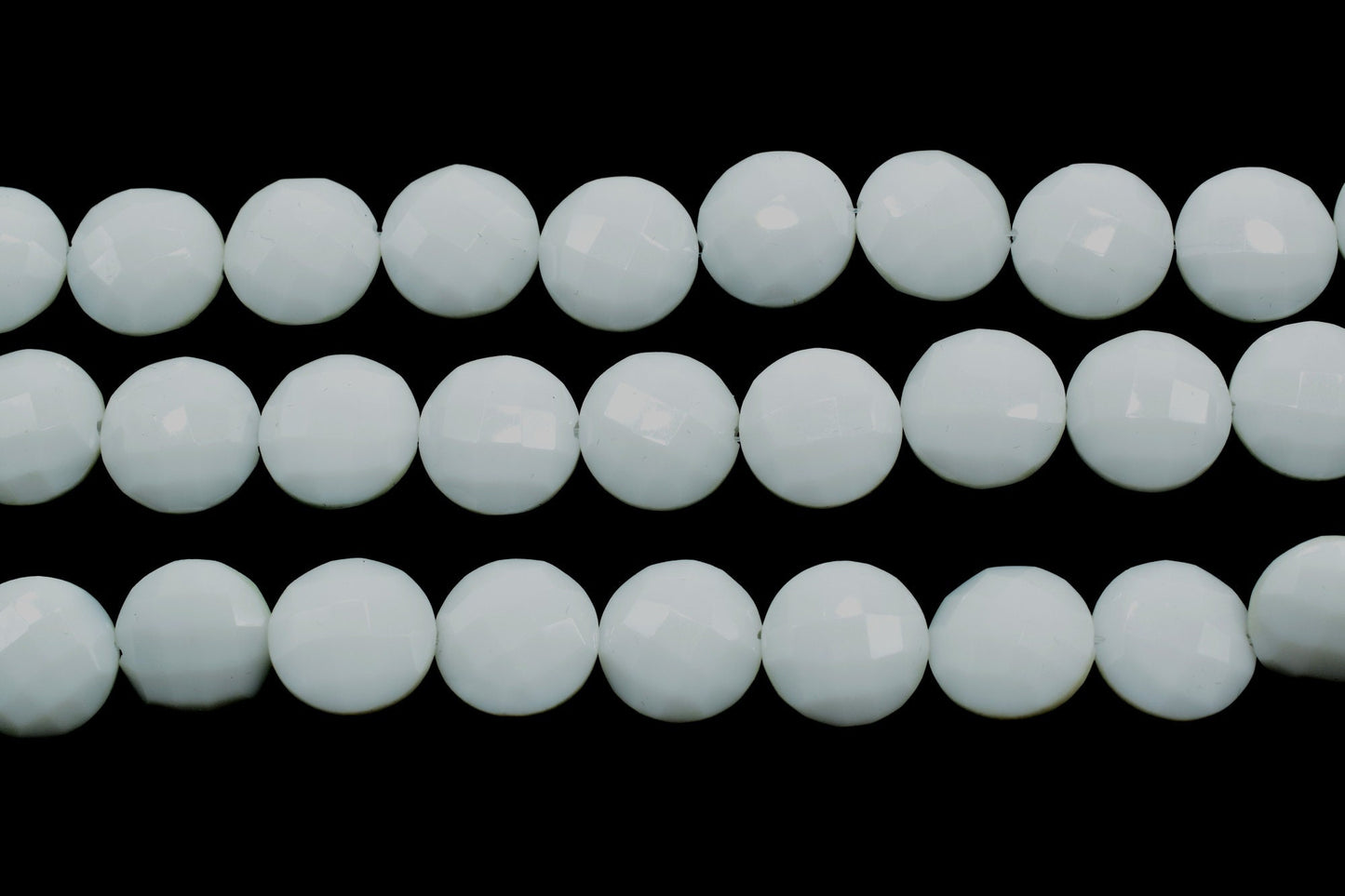 White Chalcedony faceted 10mm Coin Briolettes-Round Shape-White Chalcedony,Loose Gemstone,Round Coin Beads, Briolette Both Side Faceted bead