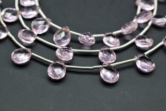 Pink Tourmaline TearDrop Briolettes,Tourmaline drops,Jewelry making beads,Supplies beads,Pink Tourmaline TearDrop 6x8mm Briolettes,Briolette