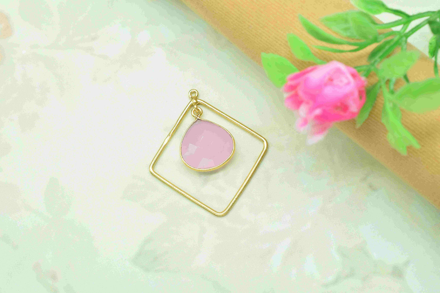 Gemstone 14mm Heart Shape Pendant Connectors,Components Earring Station Finding,Gemstone Craft Supply,Finding Handmade Square Jewelry,gift