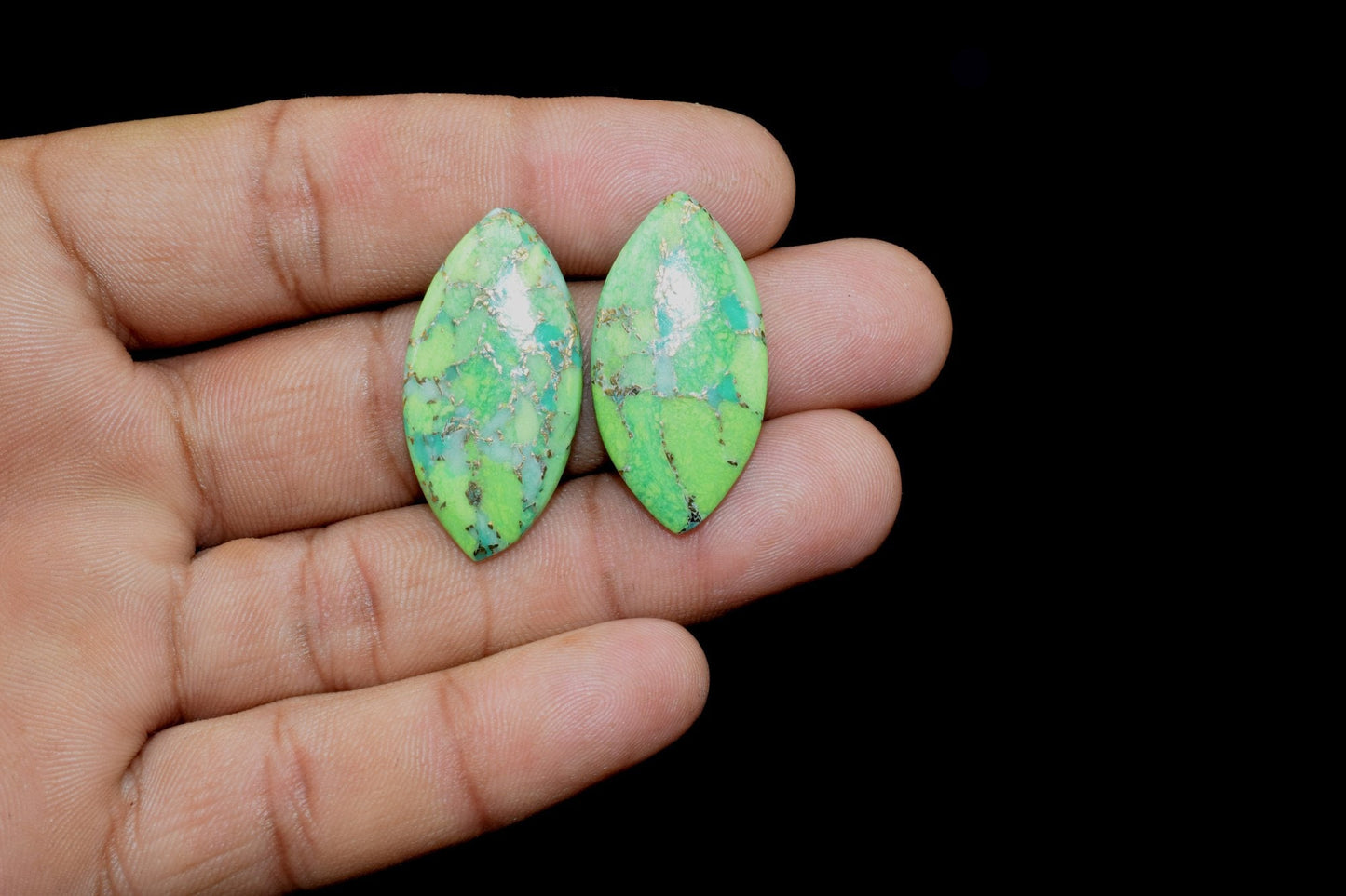 Green Copper Turquoise Marquise Shape Briolettes,15x30mm Marquise Turquoise Briolettes,Turquoise Beads, Green Copper Turquoise Briolette