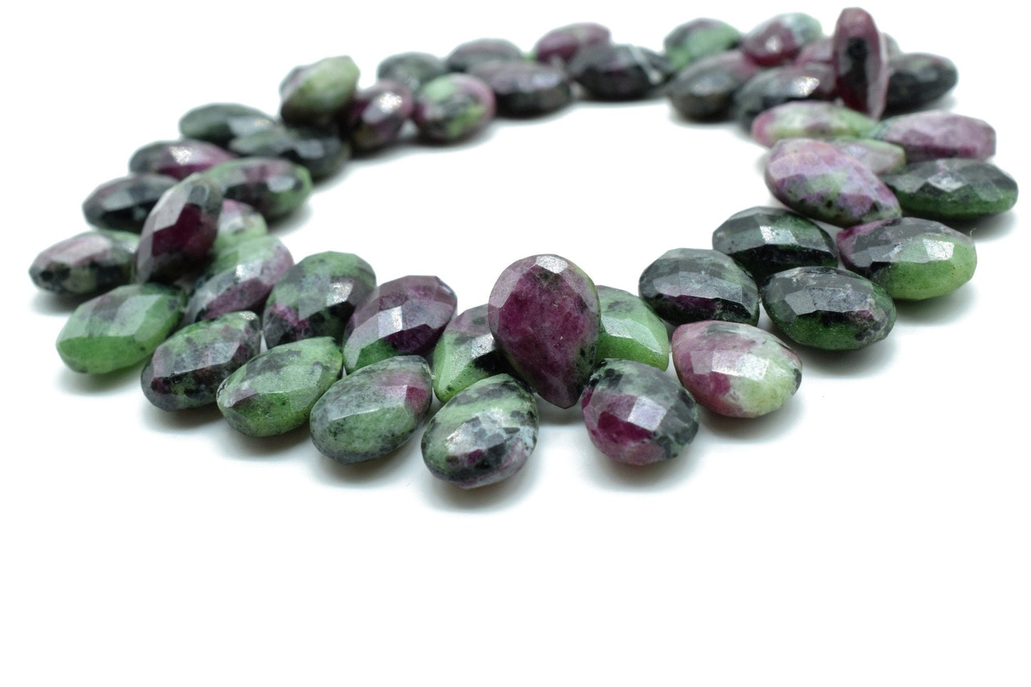 Natural Ruby Zoisite Faceted Pear Shape Beads,Wholesale Ruby Zoisite Gems Beads,9x12mm Ruby Zoisite Pear Shape, 9 Inch Teardrop Beads Strand