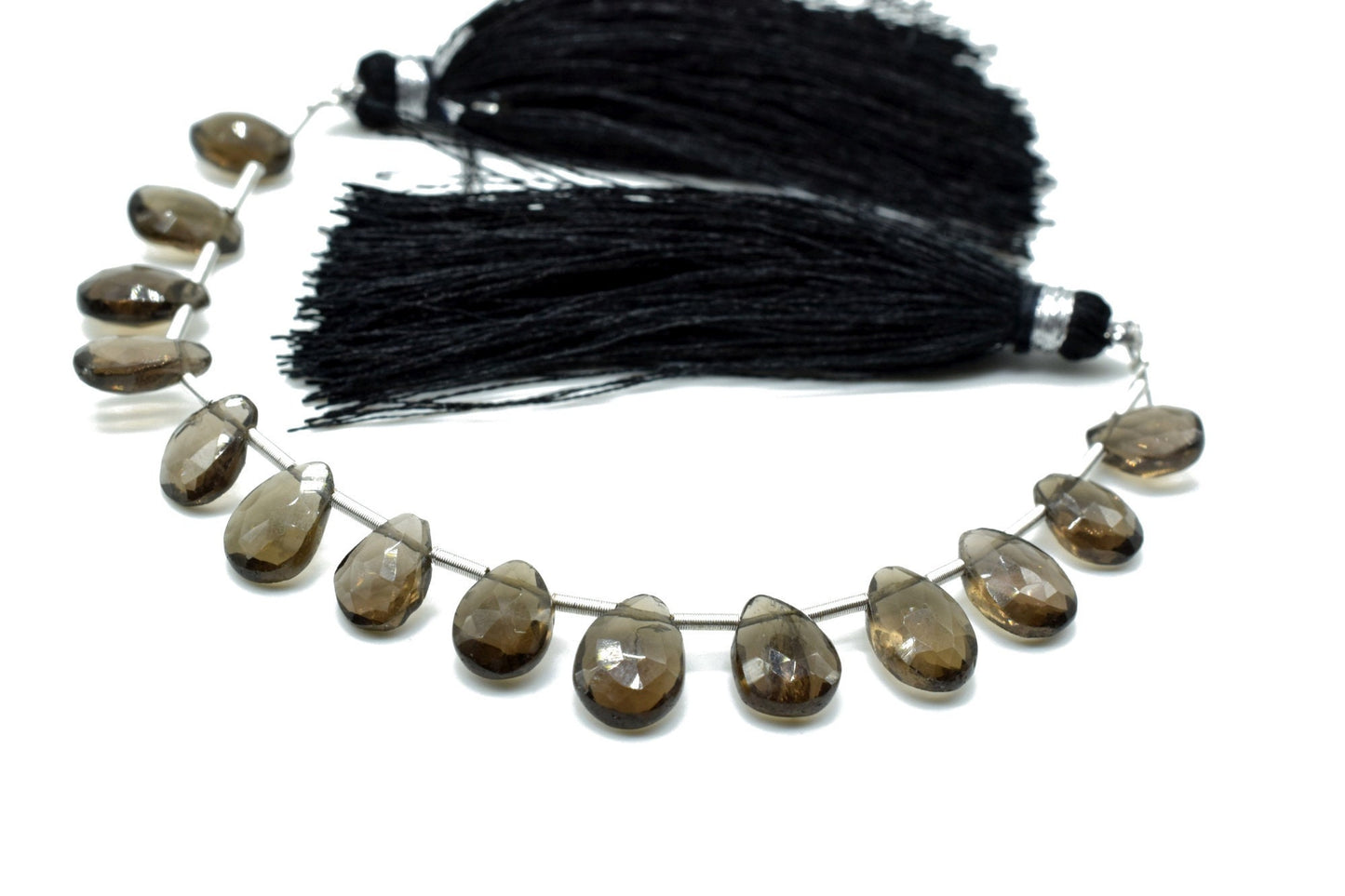 AAA Smoky TearDrop Briolettes,Smoky drops,Jewelry making beads,Supplies beads,Smoky Pear shape Briolettes strand,Gemstone Briolette Drop,