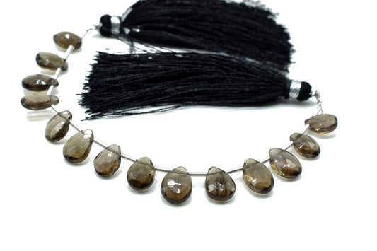 AAA Smoky TearDrop Briolettes,Smoky drops,Jewelry making beads,Supplies beads,Smoky Pear shape Briolettes strand,Gemstone Briolette Drop,