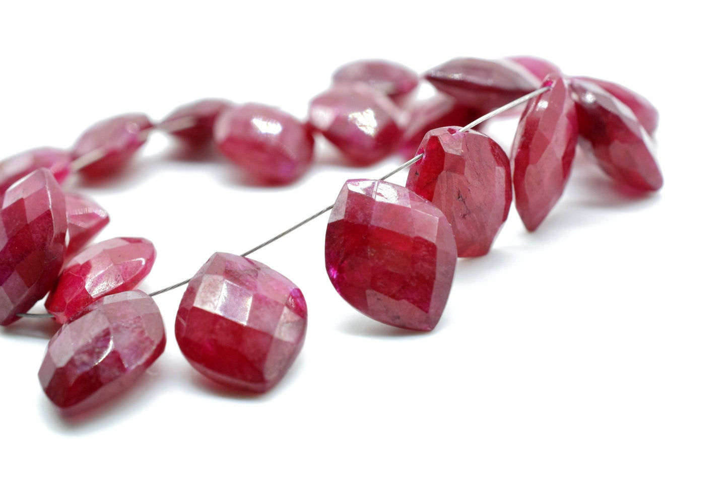 Finest Quality AAA Quality Ruby Faceted 10x13mm Marquise Shape Briolettes,Ruby briolettes for making jewelry,Genuine Ruby Briolettes, beads