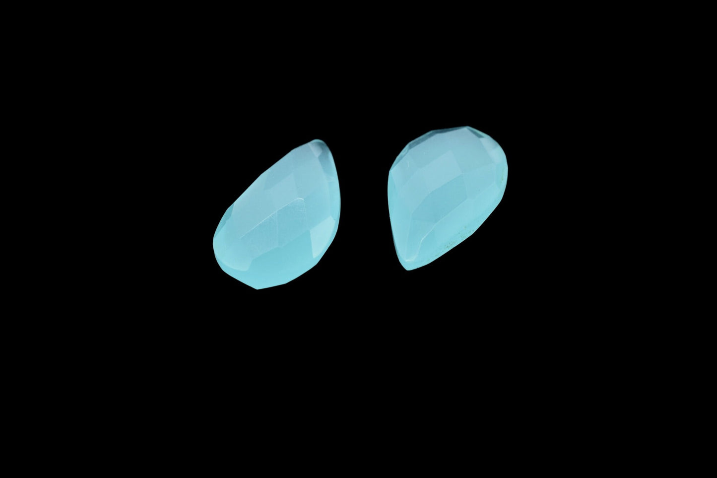 Aqua Chalcedony Faceted Pear Shape Briolettes,10x18mm Pear Shape Beads,Aqua Chalcedony Briolettes,Faceted Pear Beads,Aqua Jewelry Beads,