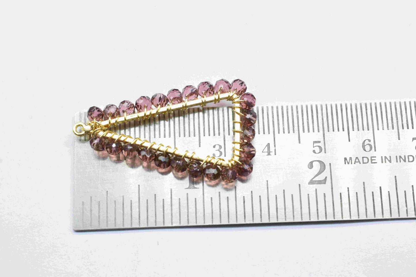 Amethyst Quartz Dangle Earring Component, Gemstone Wire Wrapped Component, Beaded Earring Connector,Finding Necklace Connector,Amethyst Gift