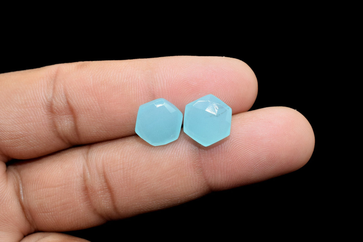 Aqua Chalcedony faceted 10mm Hexagon Briolette,Aqua Chalcedony Hexagon Beads,Gemstone Beads,Jewelry making Beads,Aqua Fancy Briolettes Beads