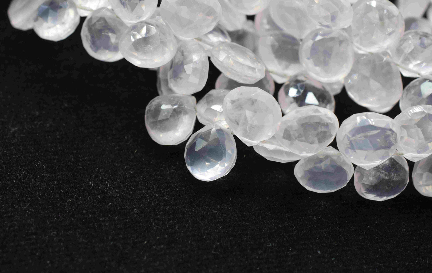 Natural Rose Quartz Heart Briolettes,Handmade Station Link,Strand Bead jewelry,Gemstone Heart Bead Necklace,Loose faceted Briolettes Jewelry