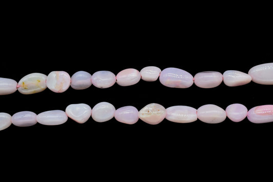 Pink Opal Smooth Beads,Pink Opal Smooth Uneven Shape Nuggets,5x7mm to 6x12mm Opal Gemstone Beads, 13 Inch Pink Opal Beads Strand,Gift